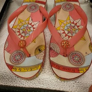 Graphic Pink Logo Raised Flip Flops